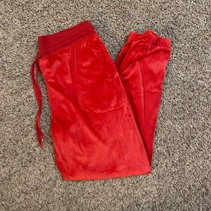 Velvet red sweatpants